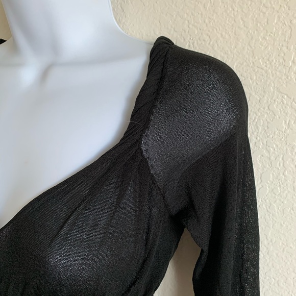 AX Armani Exchange | babydoll silk V neck blouse - Picture 3 of 5